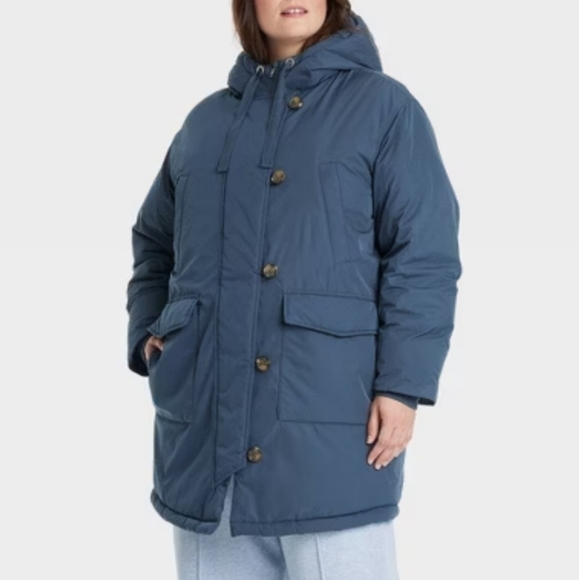 Universal Thread Blue Puffer Jacket - Picture 1 of 13